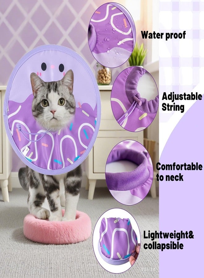IIDEA Cat Recovery Collar for Post Surgery,Soft Adjustable Elizabethan Neck Cone Waterproof Lightweight Donut Shape for Cats Small Dogs Kitten Puppy Pet - Image 4